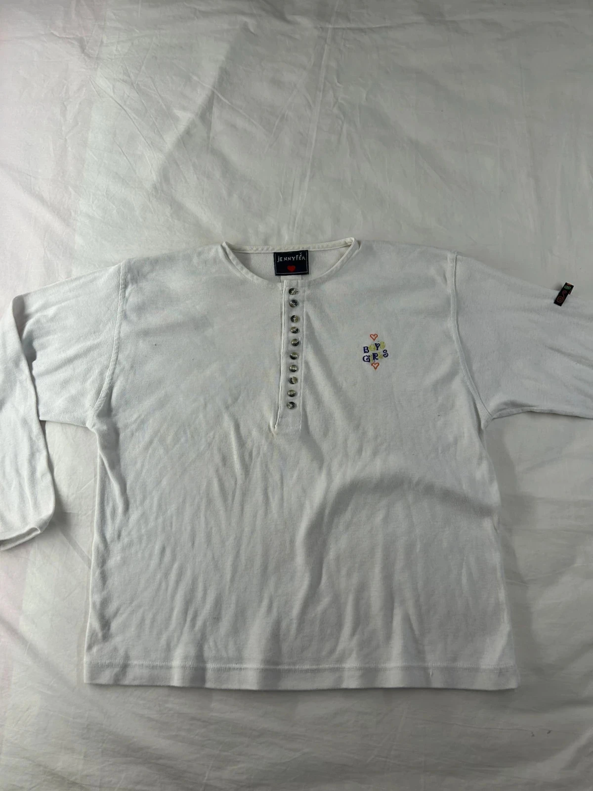 Blouse à manches longues blanche jennyfer style rétro y2k vintage